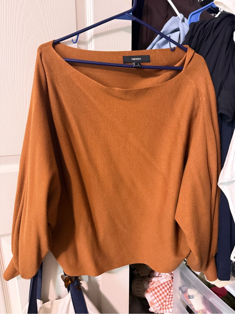 Forever 21 Burnt Orange Scoop Neck Sweater